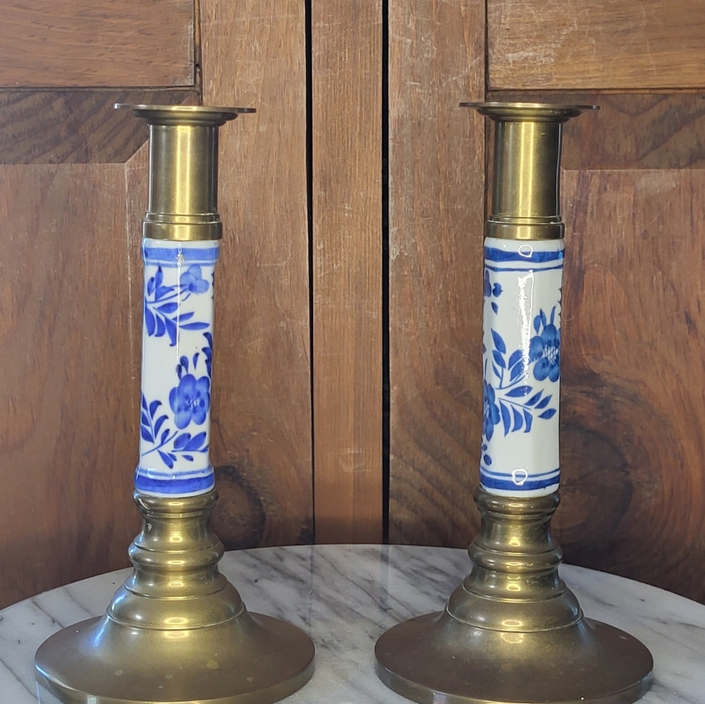 Brass Chinoiserie Candle Holders - Picture 8 of 12